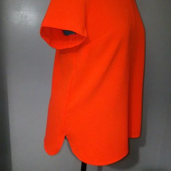 Catherine Malandrino Bright Orange Blouse Sz L NWT - Picture 3 of 12